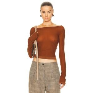ACNE STUDIOS Long Sleeve Top Cognac Brown - S